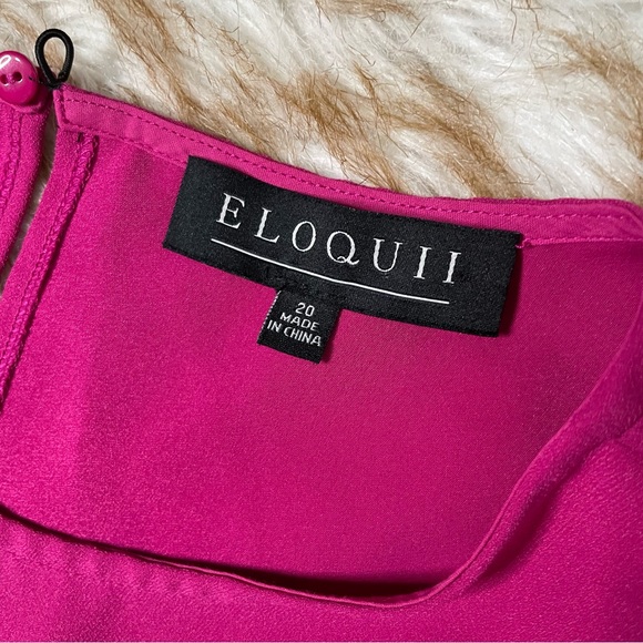 Eloquii Festive Fuschia pleated hem top - Picture 7 of 7